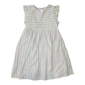 Crewcuts by J. Crew Chateau Blue‎ Girls' knit flutter-sleeve dress Size 8 NWT